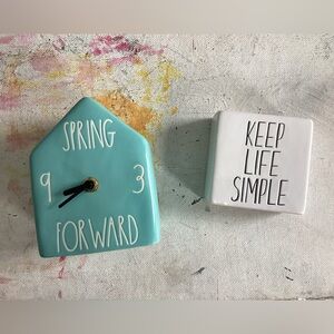 Spring Forward Turquoise Wall Clock and Simplify Life Decor